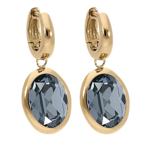 Серьги Qudo Creole TIVOLA small G silver night, 310627 BW/G фото 3